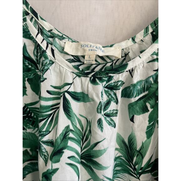 Solitaire swim white cold shoulder tunic cover-up, women Large Green‎ White - Picture 4 of 6